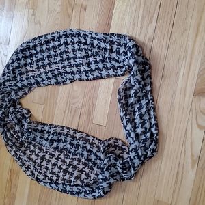 Black and beige infinity scarf